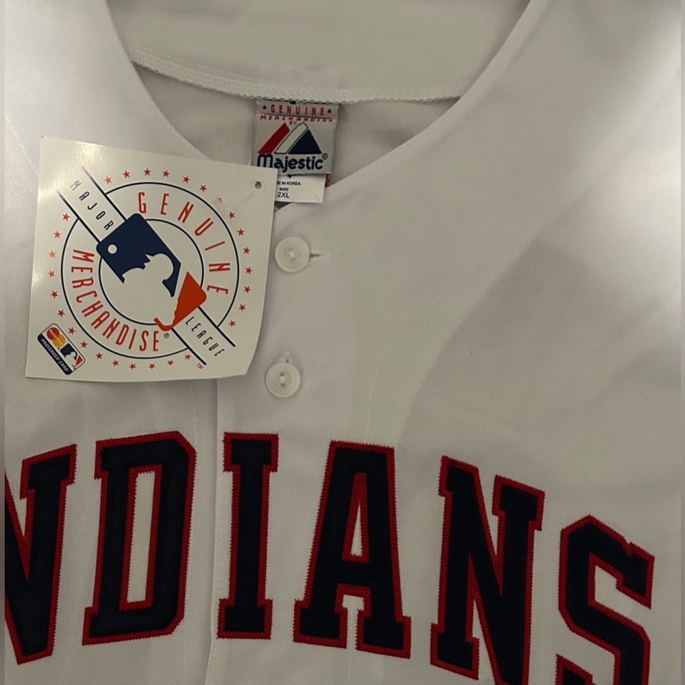 Majestic Authentic Cleveland Indians Albert Belle Throwback Jersey Men’s Sz: XXL - Picture 4 of 8